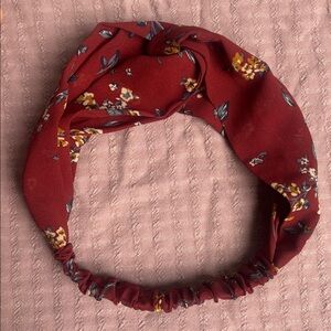Burgundy Floral Headband